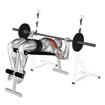 How to do Barbell Decline Wide-Grip Press — animated demonstration