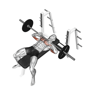 How to do Barbell Lying Close-Grip Press — animated demonstration