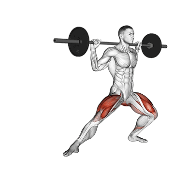 How to do Barbell Side Split Squat — animated demonstration