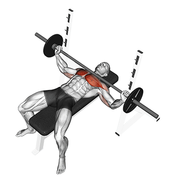 How to do Barbell Wide Bench Press — animated demonstration