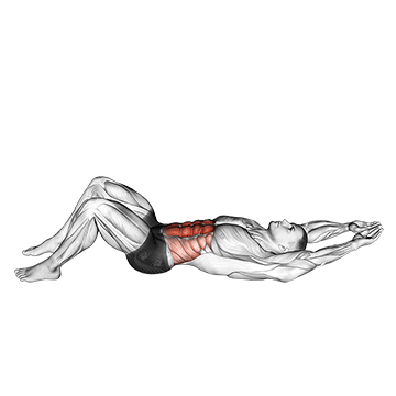 How to do Hands-Overhead Crunch — animated demonstration