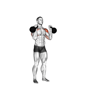 How to do Kettlebell Alternating Press — animated demonstration