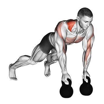 How to do Kettlebell Alternating Renegade Row — animated demonstration