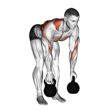 How to do Kettlebell Alternating Row — animated demonstration