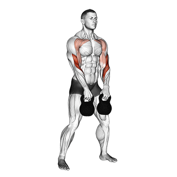 How to do Kettlebell Double Alternating Hang Clean — animated demonstration