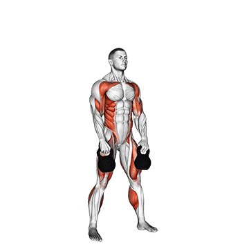 How to do Kettlebell Double Snatch — animated demonstration