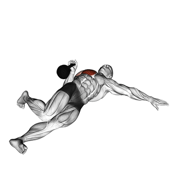 How to do Extended-Range Single-Arm Kettlebell Floor Press — animated demonstration