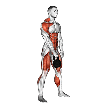 How to do Kettlebell Hang Clean — animated demonstration