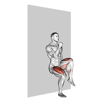 How to do Wall-Sit March — animated demonstration