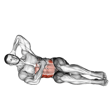 How to do Oblique Crunches Floor — animated demonstration