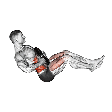 How to do Legs-Up Weighted Russian Twist — animated demonstration