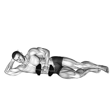 How to do Dumbbell Lying External Shoulder Rotation — animated demonstration