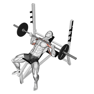 How to do Barbell Reverse-Grip Incline Bench Press — animated demonstration