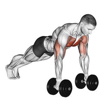 How to do Dumbbell Deep Push-Up — animated demonstration