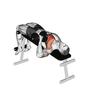 How to do Dumbbell Single-Arm Decline Chest Press — animated demonstration