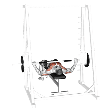 How to do Smith Wide-Grip Bench Press — animated demonstration
