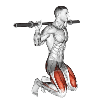 How to do Barbell Kneeling Jump Squat — animated demonstration