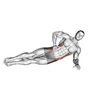 How to do Side Bridge Hip Abduction — animated demonstration