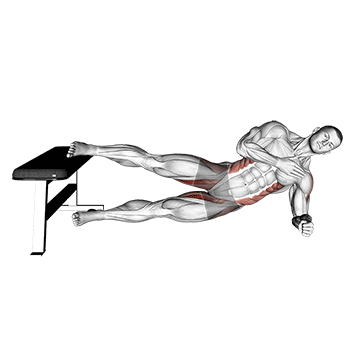 How to do Side Plank Hip Adduction — animated demonstration