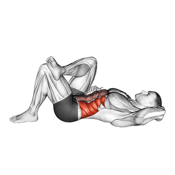 How to do Lying Elbow to Knee — animated demonstration