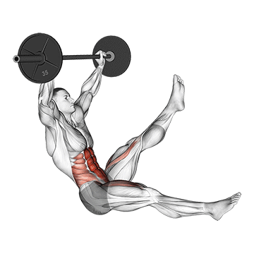How to do Barbell Seated Alternating Leg Raise — animated demonstration