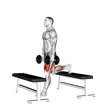 How to do Dumbbell Step-Up Split Squat — animated demonstration