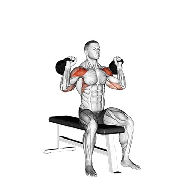 Kettlebell Seated Two-Arm Military Press