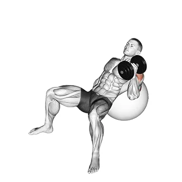 Single-Arm Incline Stability Ball Hammer Press