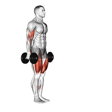 Dumbbell Lunge with Biceps Curl