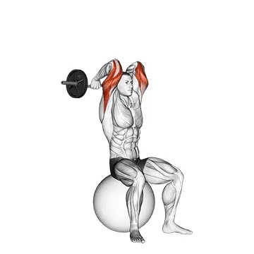 EZ-Bar French Press on Stability Ball